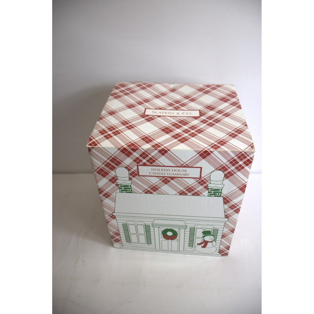 Opened:Slatkin & Co Holiday House Candle Luminary Christmas Snowman Wreath Decor